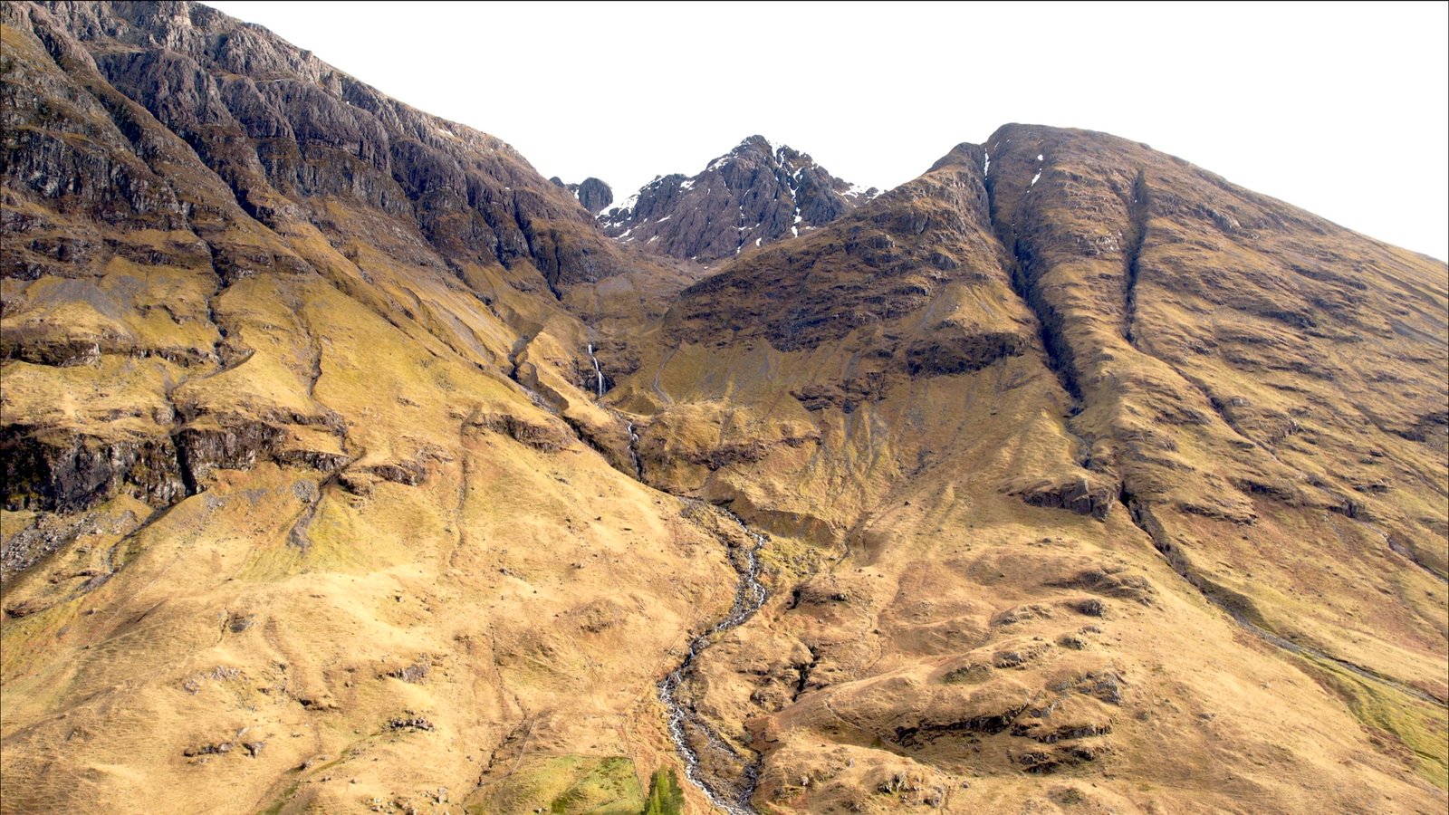 Aerial view of the mountains near Fort William, Scotland.